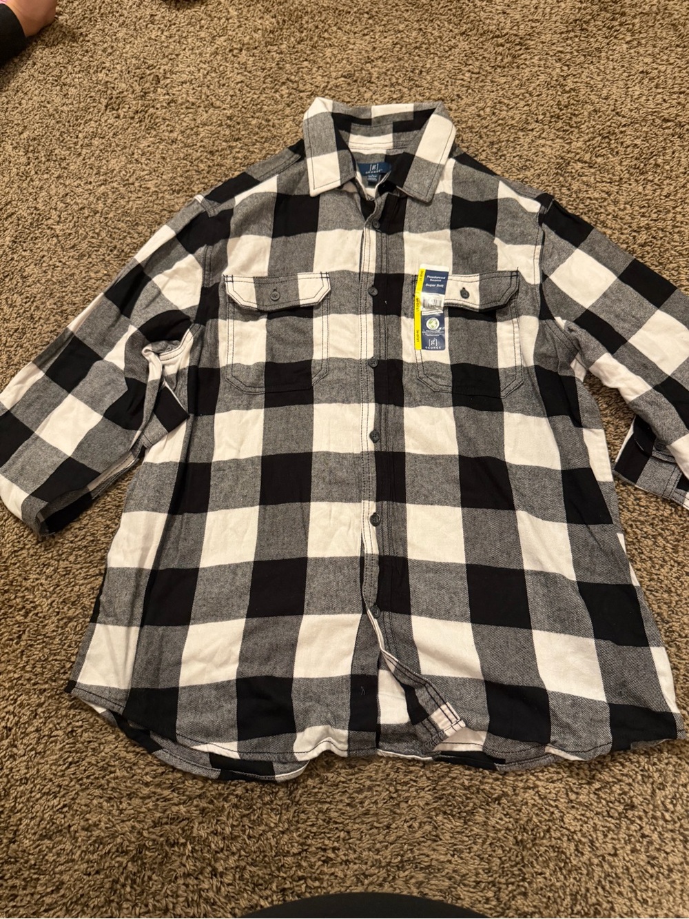 George Black & White Plaid Button-Down Kids Shirt